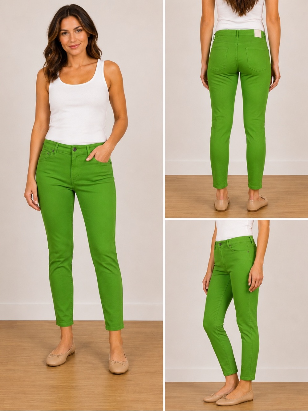 Talbots Bright Green Slim Ankle Jeans Size 12 Signature Fit NWT